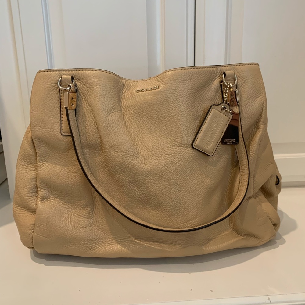 Coach purse in cream color